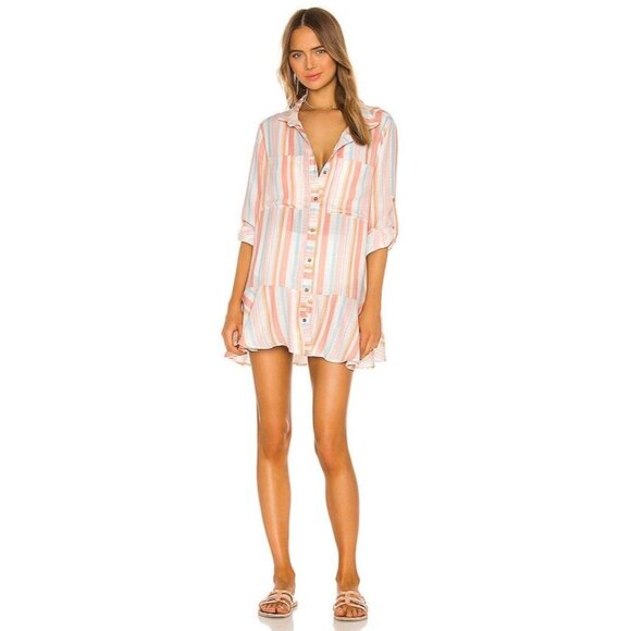 Agua Bendita x REVOLVE Crystal Dress Multi Striped Womens Size Medium - Picture 1 of 10